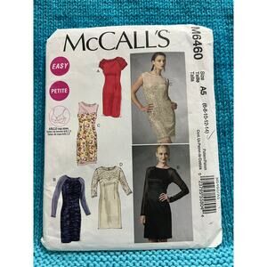 McCalls 6460 sewing pattern fitted dress sheer sleeve size 6 8 10 12 14